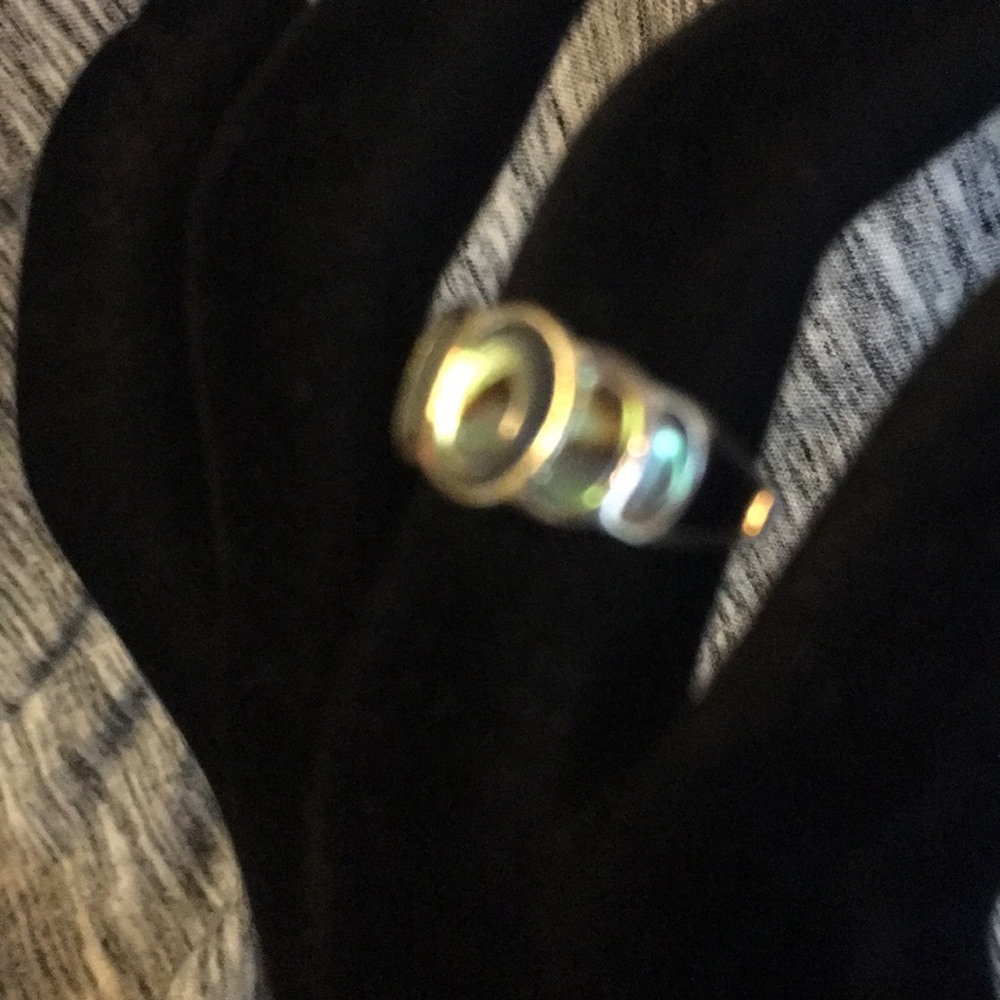 Green Abalone Shell Statement Ring A44 - image 3